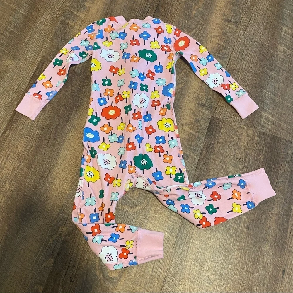 Hanna Andersson Floral Kids One Piece Pajamas Size 3T - Picture 5 of 5